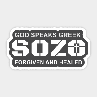 God Speaks Greek, Sozo Sticker